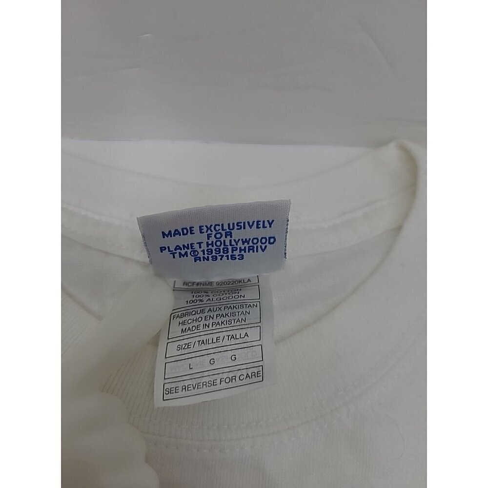 Vintage Planet Hollywood London Tee Shirt Men's Size Large White Short Sleeve - Picture 6 of 6